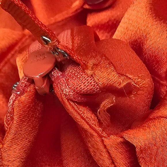 Alexis V-Neck Orange Frill Cuff Romper Wrap Around TIe Waist Puff Sleeve  Size S - Picture 9 of 9